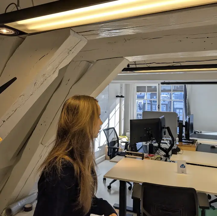 Bovenste verdieping met houten balken van het pand Herengracht 280, kantoor van Franchise-Marketing.nl